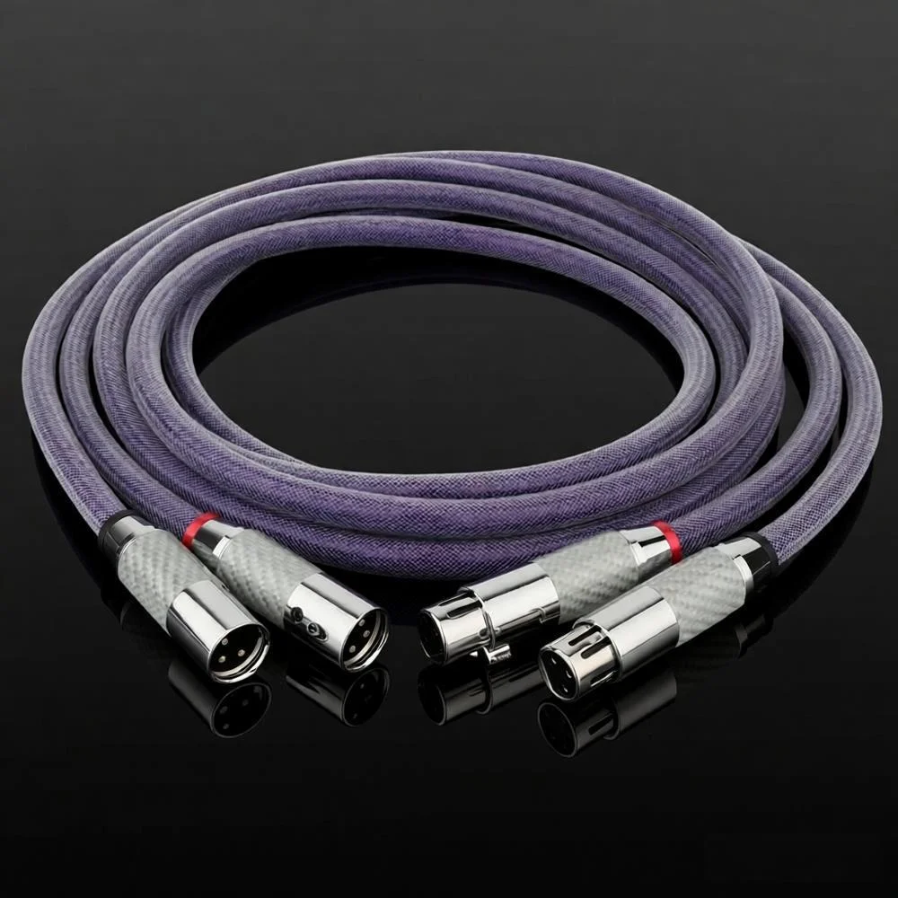 Preffair 18AWG OCC Copper XLR Balanced Audio Cable OFC Copper Shielding Audiophile XLR Wire carbon fiber plug for Amplifier DAC