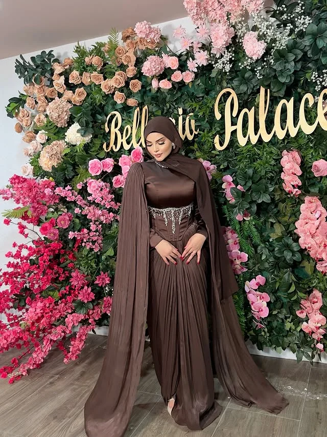 

Arabian Night Birthday Dress For Woman Formal Occasion Prom Gowns Dresses Halter Brown Simply on clearance sale Customized