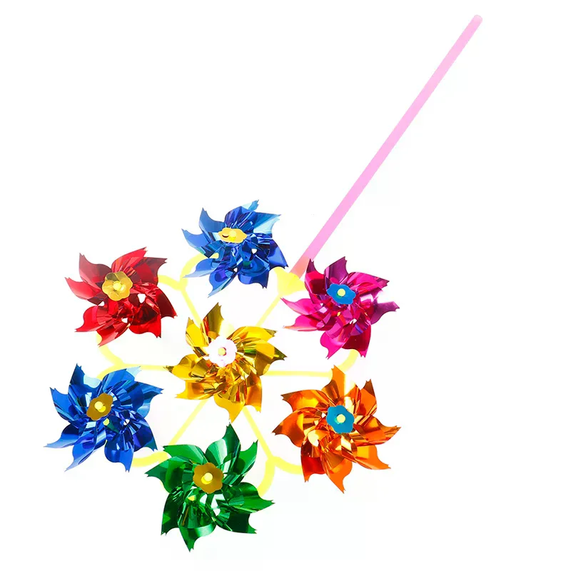 Bunte DIY Pailletten Windmühle Wind Spinner Hausgarten Hof Dekoration Kinderspielzeug