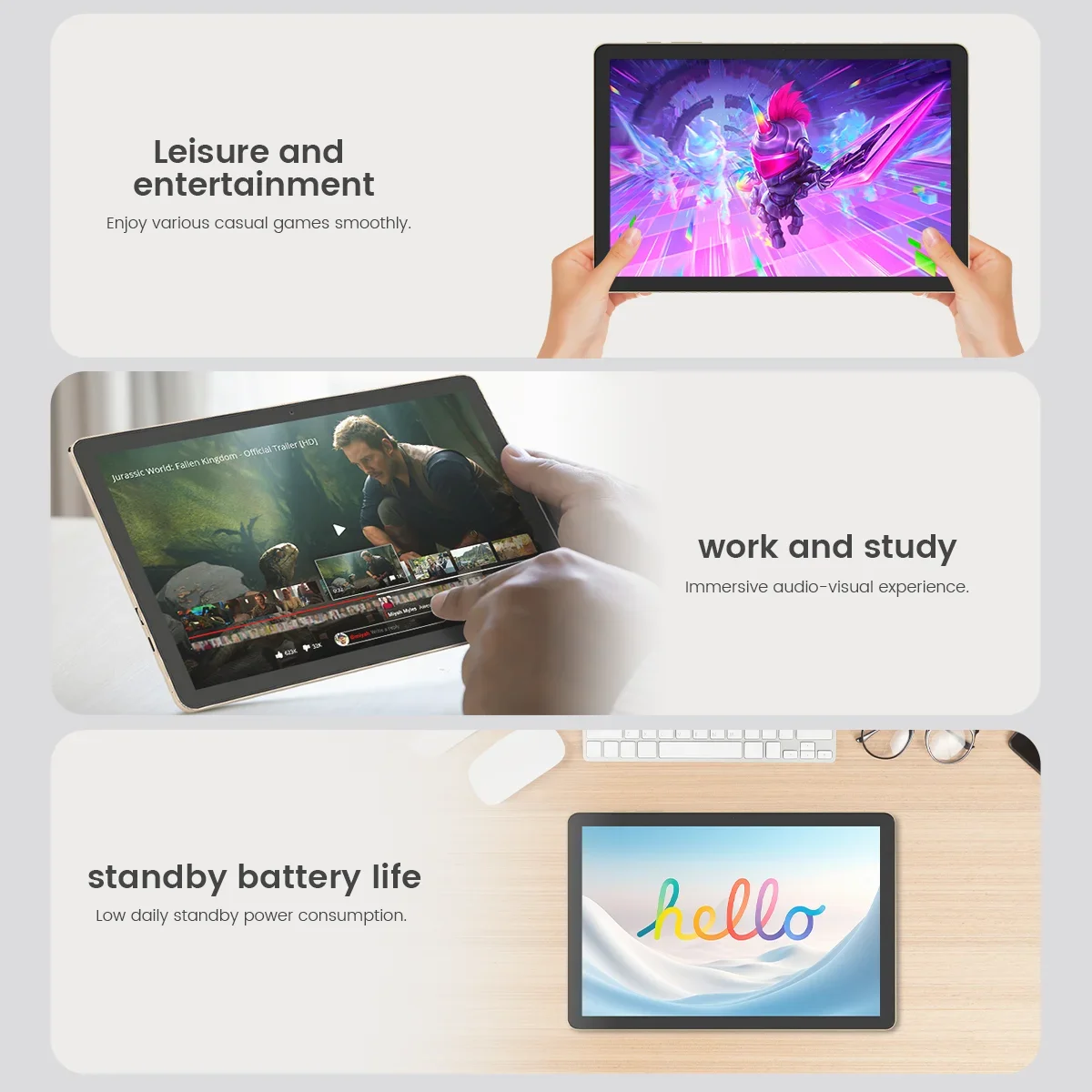 Paitanry 2026 NEW 11 Inch Android 15 Tablet PC 20GB (6+14GB) RAM 128GB ROM Octa Core 6000mAh Google Play GMS WiFi Global Tablet