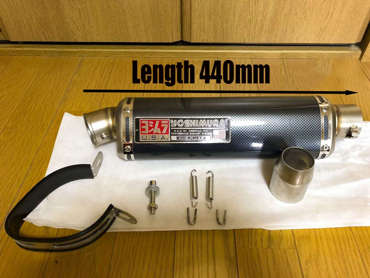 Length 440mm Motorcycle Yoshimura Exhaust Muffler Pipe 100cc 300cc 600cc 1000cc Scooter ATV Pit Bike Pipe Moveable DB Killer