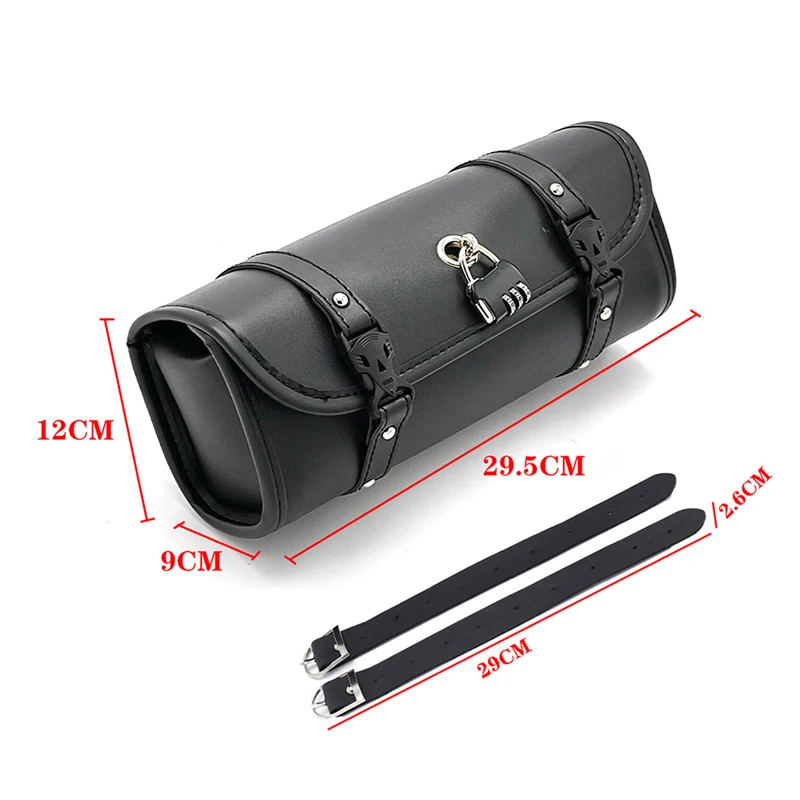 Vintage Lockable PU Leather Motorcycle Side Saddle Bag Waterproof Storage Tool Bag For Honda Suzuki Harley Motorcycle Accessorie
