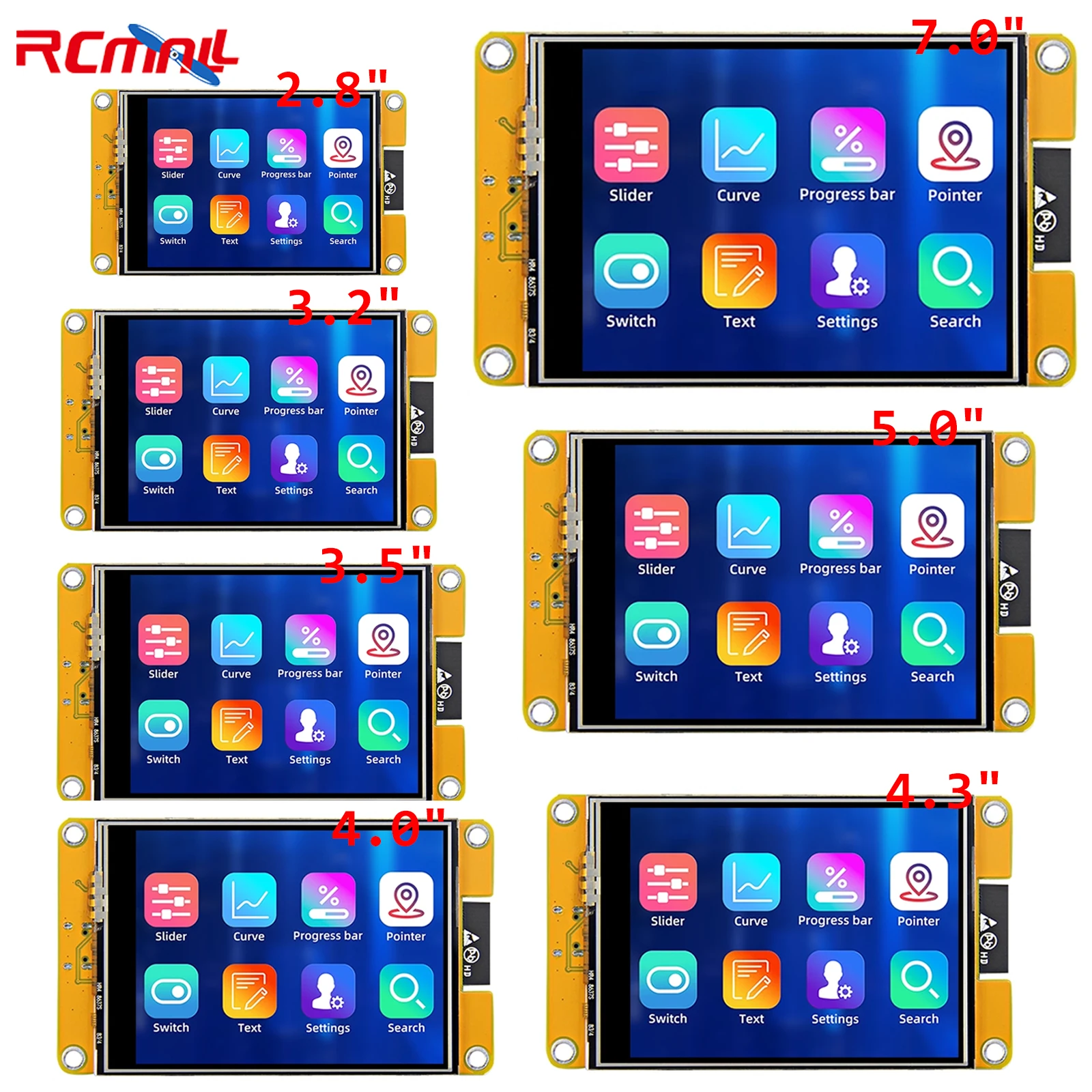 ESP32 مجلس التنمية WiFi + BT الذكية TFT وحدة عرض إل سي دي 2.8 "3.2" 3.5 "4.0" 4.3 "5.0" 7.0 "شاشة لاردوينو HMI LVGL GUI