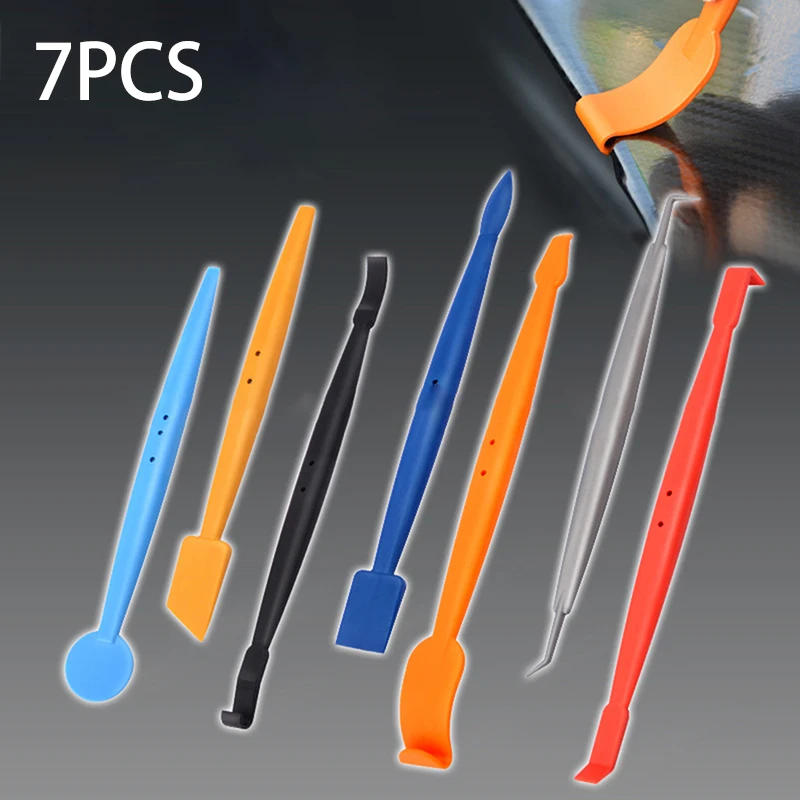 7 PCS Car Wrap Vinyl Magnetic Squeegee Scraper Kit Carbon Film Tool Micro Wrapping Stick Squeegee Window Tint Tools