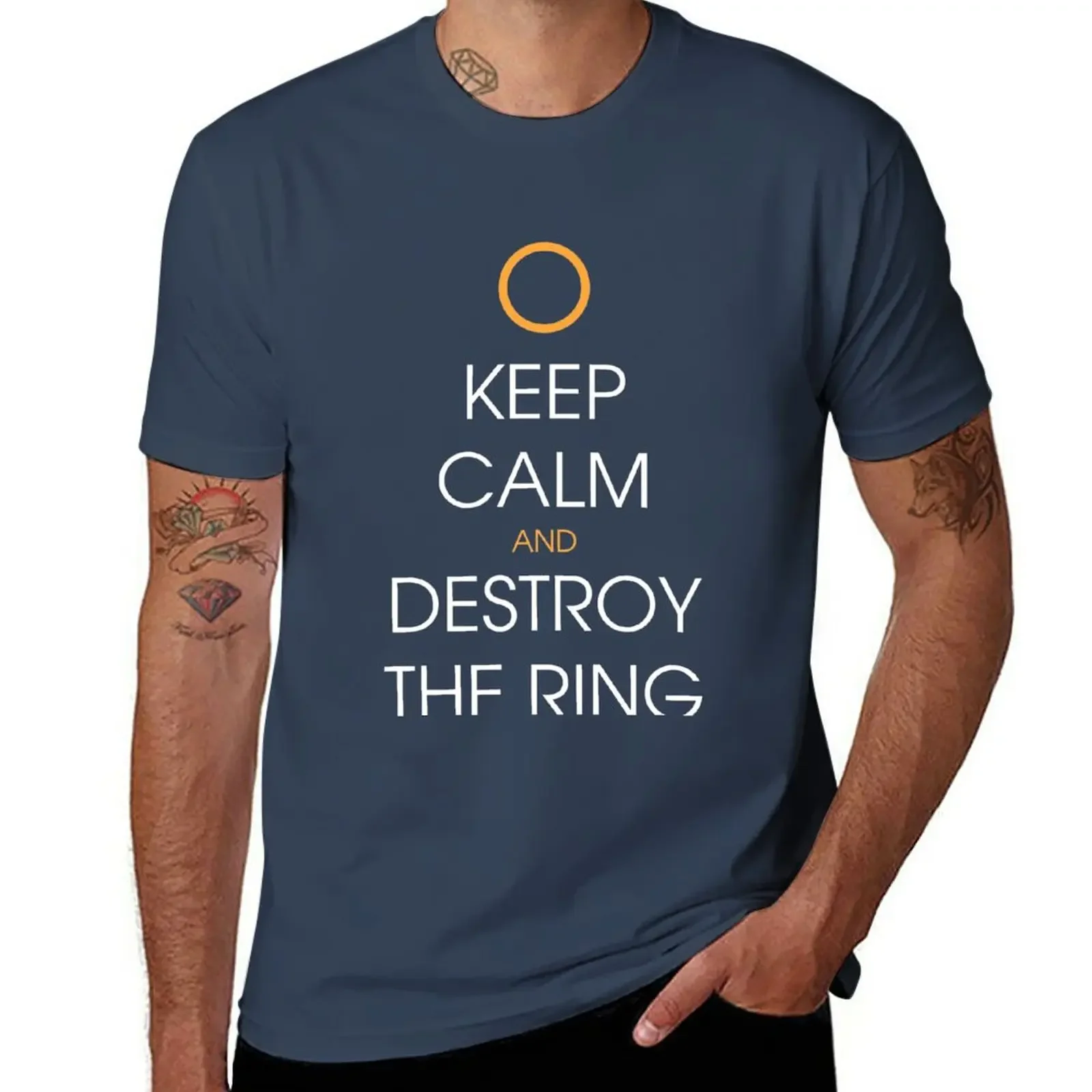 

Keep calm and destroy the ring T-Shirt hippie clothes cute tops mens graphic t-shirts