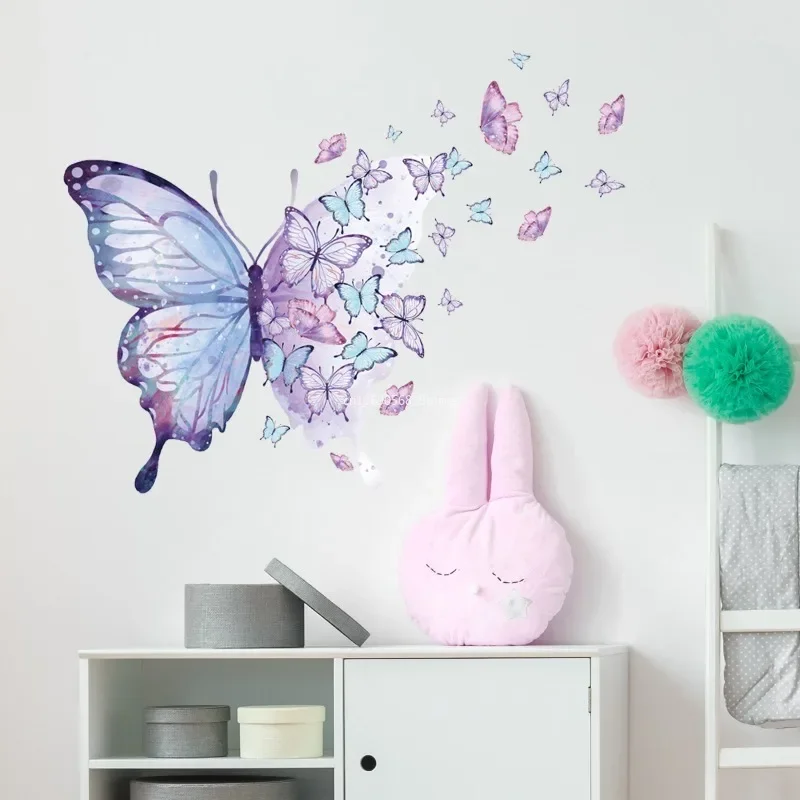 

Butterfly Wall Stickers Decoration for Bedroom Living Room Self Adhesive Wall Decals Girls Room Aesthetic PVC Mural Stickers