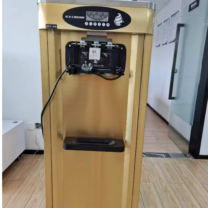 Stainless Steel  Commercial Ice Cream Machine Energy Professional 3   Flavor Ice Cream Maker High Efficient Commercial Vertical