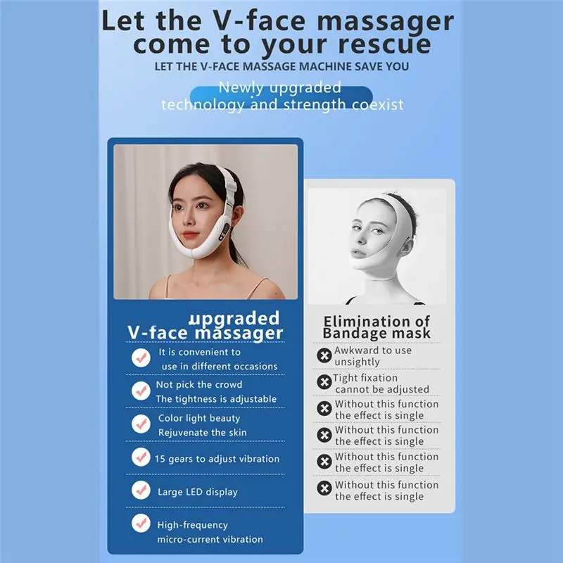 VENTA CALIENTE-Cuidado de la piel EMS Masajeador facial eléctrico Máquina de adelgazamiento facial V Shaper Mento Levantamiento de mejillas Equipo reafirmante Herramienta de belleza
