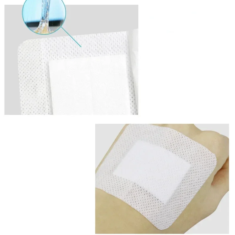 10pcs Non-woven Fabric PU Waterproof Adhesive Wound Bandage Gauze Breast Patches Medical Sterile Dressing Wound Breathable Patch