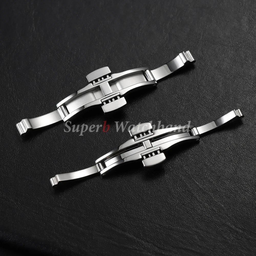 مشبك من الفولاذ المقاوم للصدأ مشبك من الفولاذ الصلب ساعة ضغط مزدوج مشبك فراشة لتيسو 1853 T035617 T035439 ملحقات الساعة