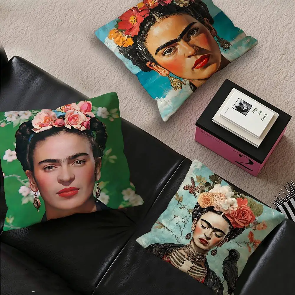 F-FridaS-S K-KahloES Cushion Cover Car Throw Pillow Case For Sofa Car Christmas Gift 40x40cm 45x45cm