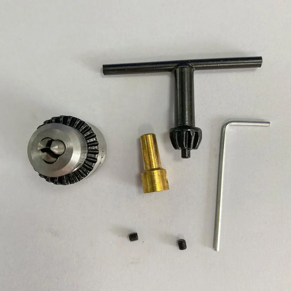 1Set Micro Wrench Drill Chuck Adapter Set 0.3-4Mm Stainless Steel Fine Workmanship Anti-Oxidative Three-Jaw Chuck for Electric