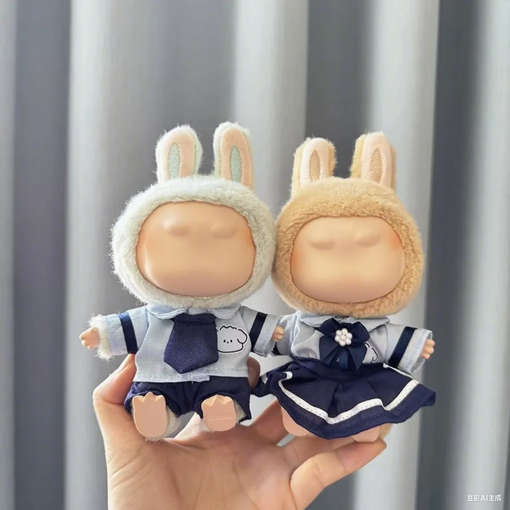 

Compatible with 17cm Labubu Clothes Plush School Uniform Labubu Outfit Luxury Dress Accessorie Designer Doll Clothe Accessorie
