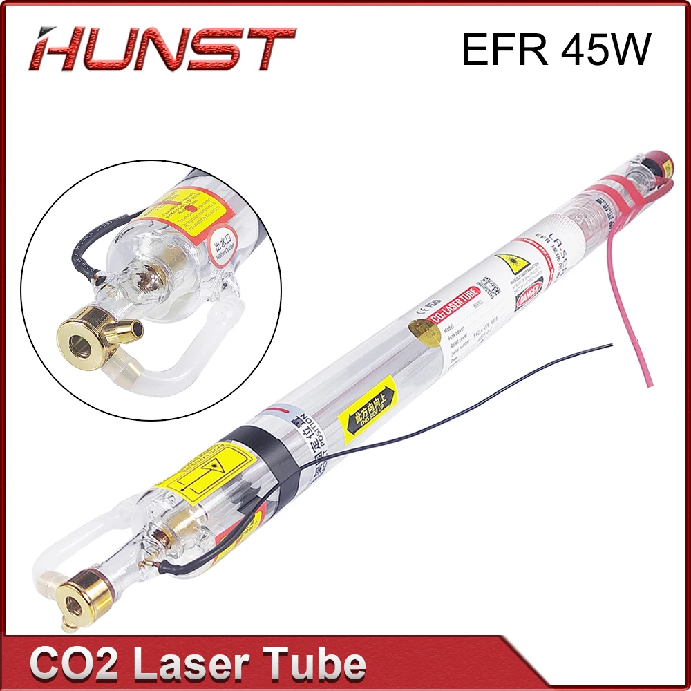 Hunst EFR 45W CO2 tubo láser diámetro 50mm longitud 800mm lámpara láser de vidrio para máquina cortadora de grabado CO2