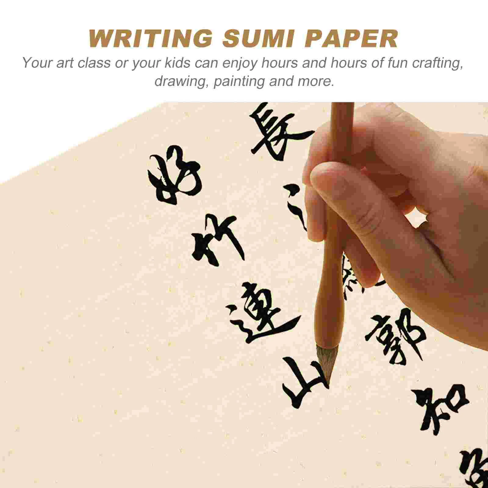 Pinceau d'écriture en papier de riz doré, pratique de la calligraphie Xuan, peinture traditionnelle chinoise pour découpage