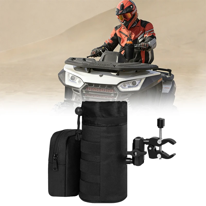 

Держатель для чашки для квадроцикла, универсальный держатель для напитков для мотоцикла, вмещает бутылку 24 унции, подходит для руля 0,7 "-1,8" для квадроцикла, мотоцикла, скутера, лодки