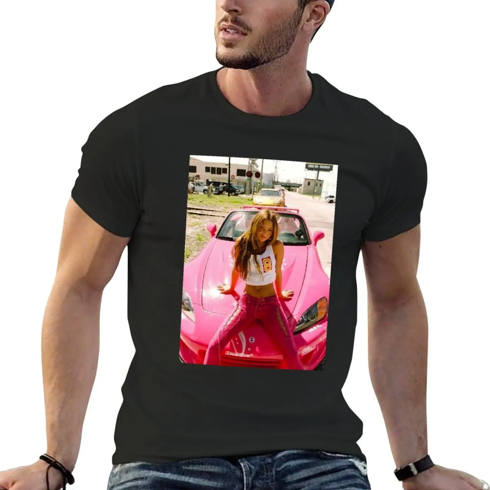 DEVON AOKI PINK RACE CAR POSTER T-Shirt blanks new edition graphic shirts t shirt men 100℅ cotton