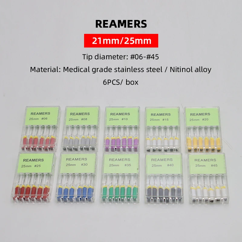 Dental stainless steel REAMERS file, root canal hand file, conventional 21mm/25mm enlarged needle