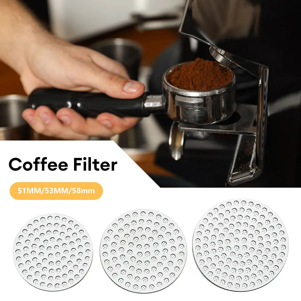 

Reusable Coffee Filter 51/53/58mm Stainless Steel Heat Resistant Coffee Filter Mesh Barista Puck Screen Espresso Coffee Tool