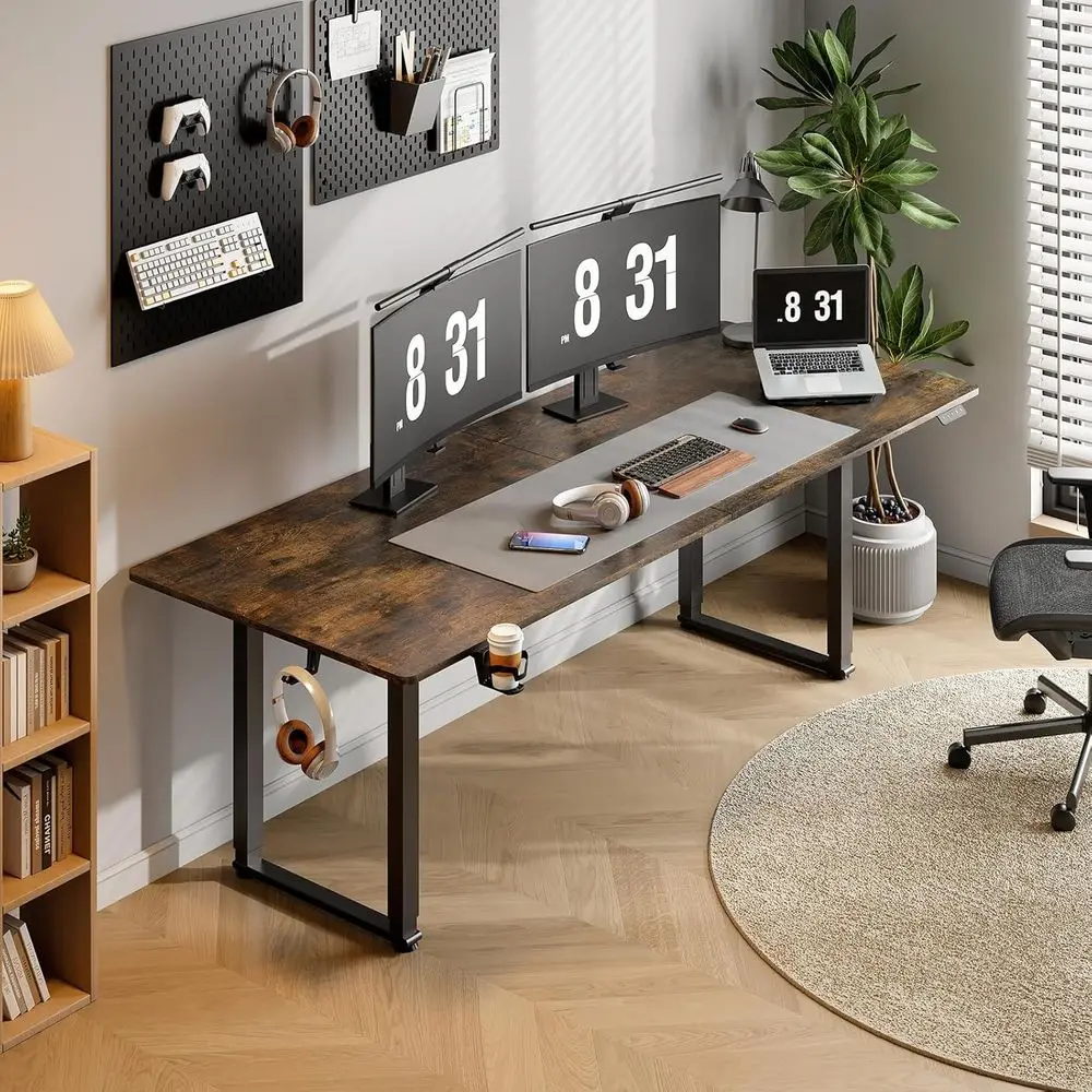 

Стол для работы стоя, 71x32 дюйма, с 4 ножками, двойным мотором и контроллером памяти, регулируемая высота от 28 до 46 дюймов