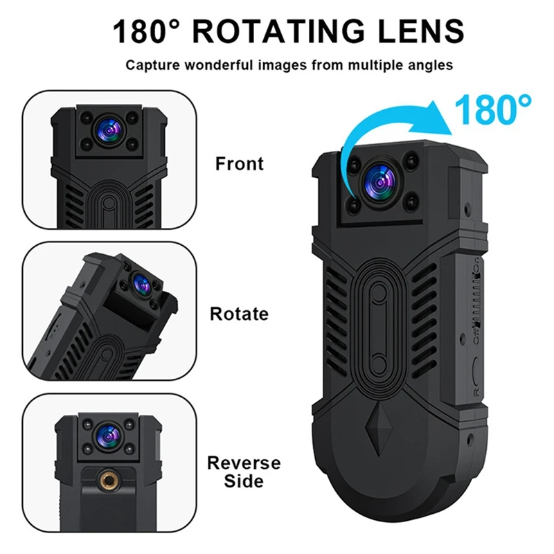 1080P Full HD Wireless Wifi Body Camera Night Vision 180° Rotatable Remote Camcorder Monitor Video Surveillance Camera