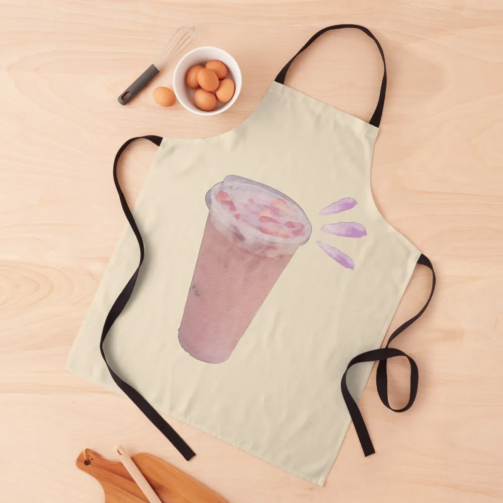 

watercolor pink drink Apron For Cosmetologist women's kitchens Home Supplies christmas decoration Apron