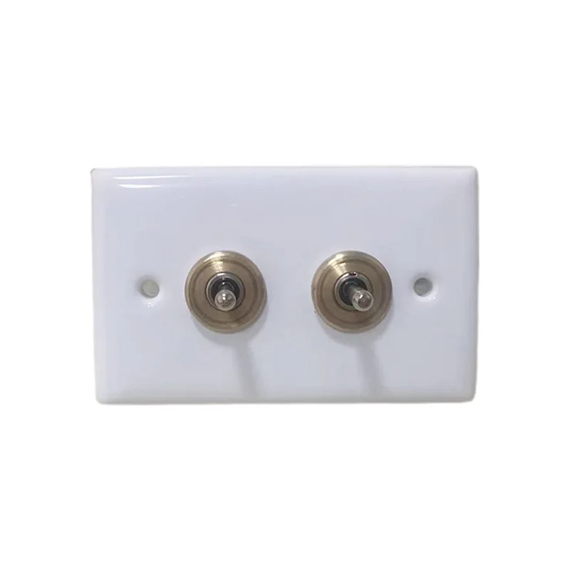 Retro Homestay Dial Switch Ceramic White Home Hotel Switch Panel Single Double Triple Open Wall Switch