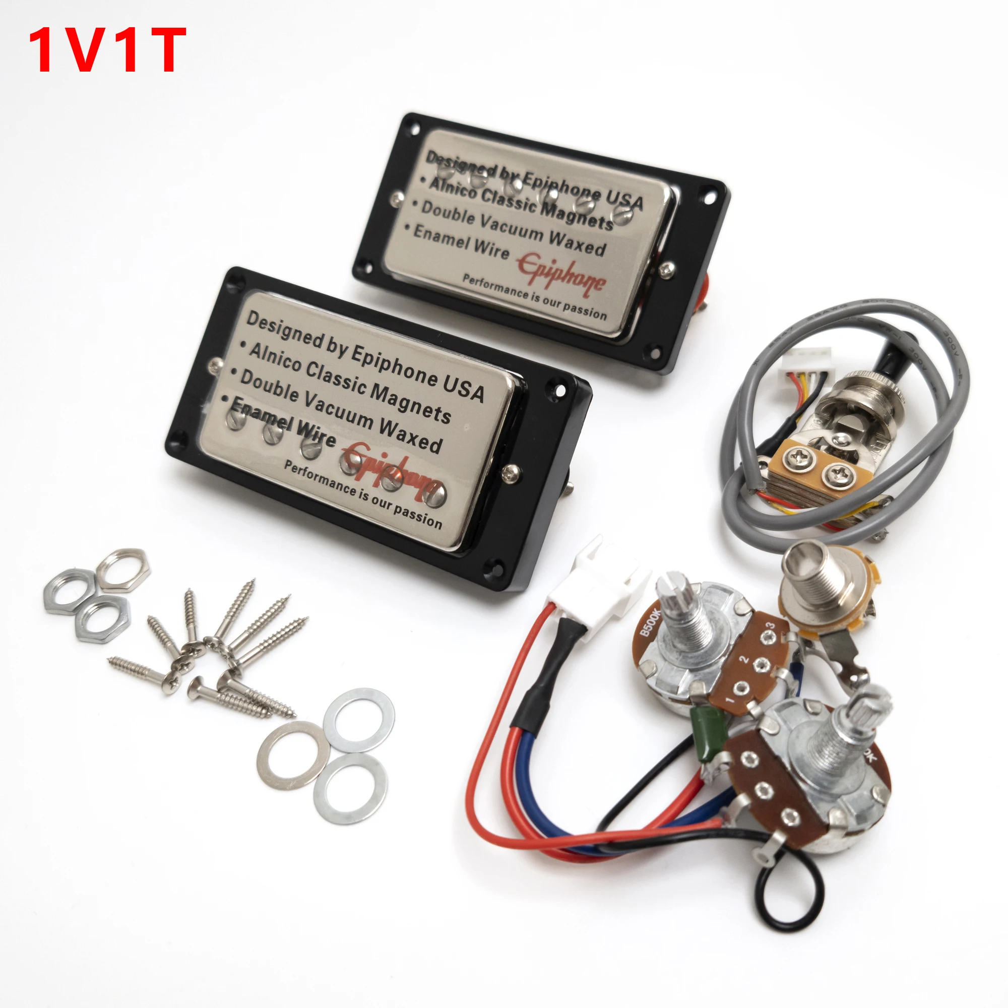 Gitaar Humbucker Pickup Brug Hals Pickup Set 2 Dirigent Met 1V1T Kabelboom Voor Lp Gitaar Vervangende Onderdelen