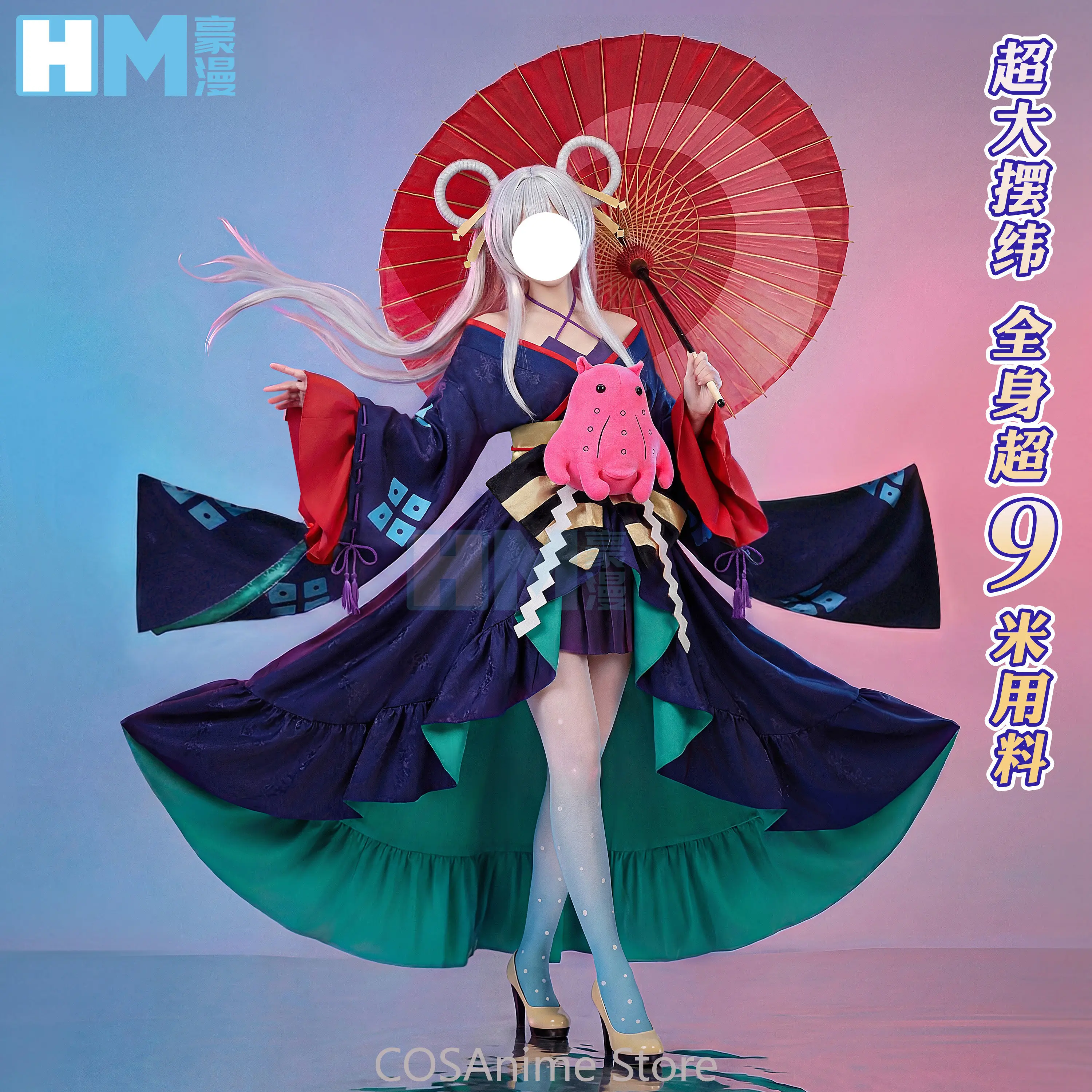 

Космическая принцесса Кагуя! Костюм для косплея Runami Yachiyo: платье-кимоно, полный комплект с париком для женщин, для Хэллоуина и карнавальных вечеринок