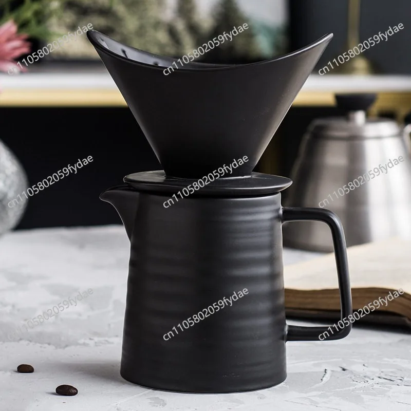 Hand Brewed Coffee Ceramic Sharing Pot Drip Filter Cup Coffee Utensil Set Filter