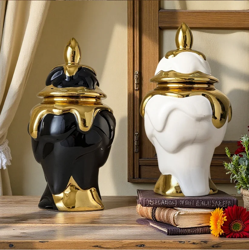 Modern ginger jar Flower Vase Wedding Platinum Vase Nordic living room home decoration bedroom dining table decoration vases