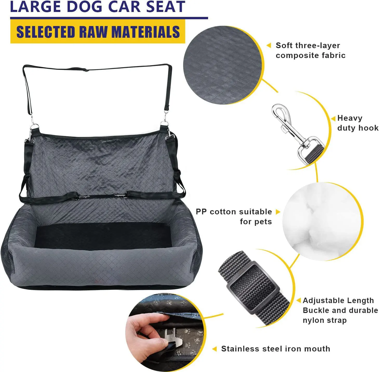 Medium and Large Kennel Multi-functional Car Pet Kennel Travel Bed Comfortable and Safe Anti-scratch Seat