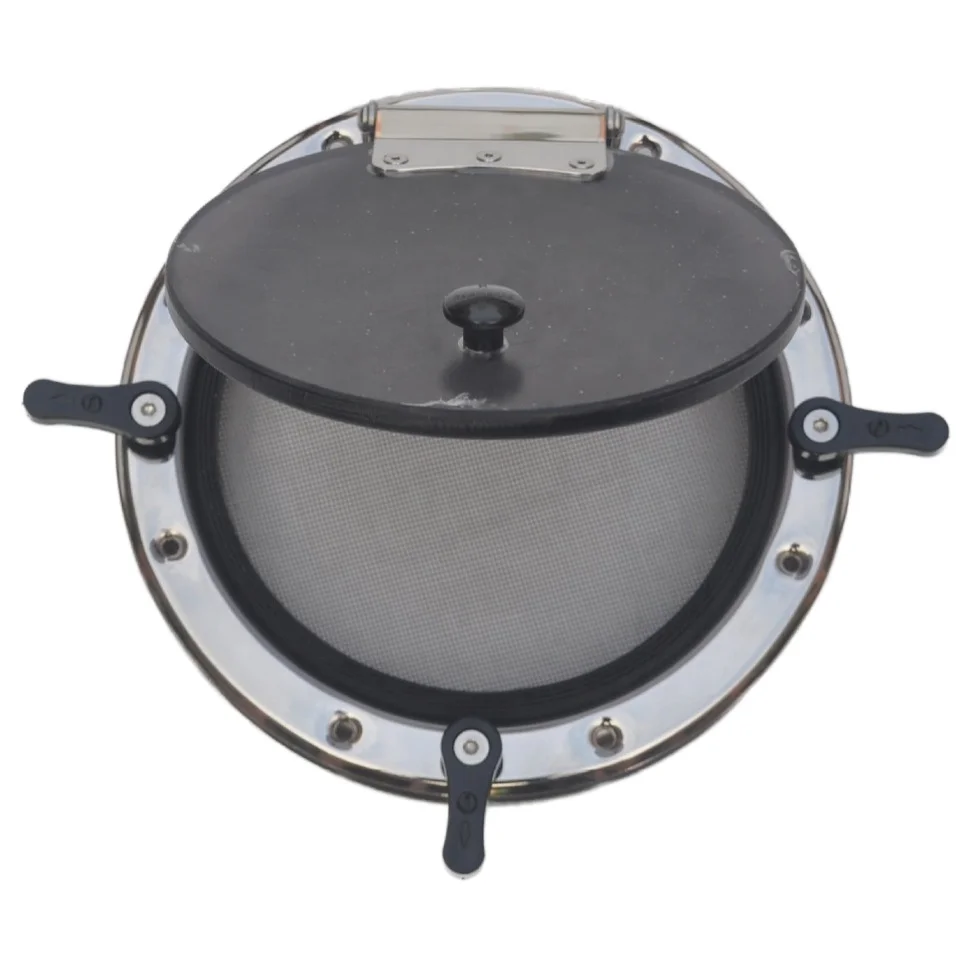 

Окно-люк круглое из нержавеющей стали 316L для морских судов, 8x16 дюймов, для палубы, автодомов, кораблей, каяков, яхт, фурнитура