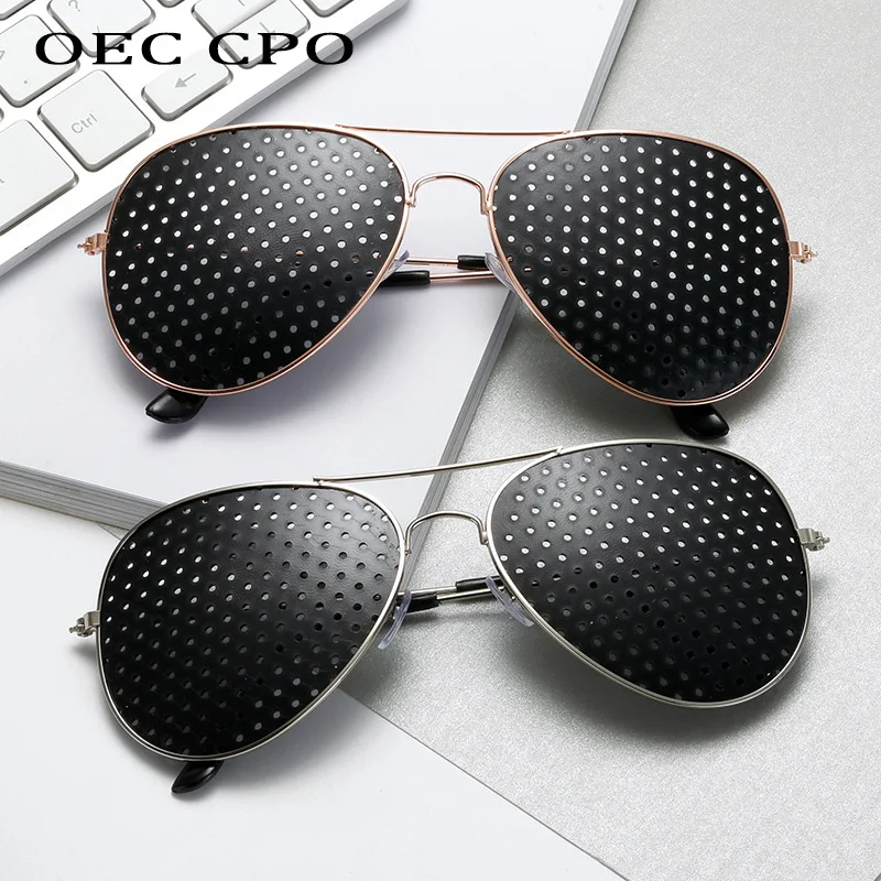 Sexy Small Hole Pilot Sunglasses Men Fashion Micropore Pinhole Lens Luxury Sun Glasses Female Shades Eyewear gafas de sol Oculos