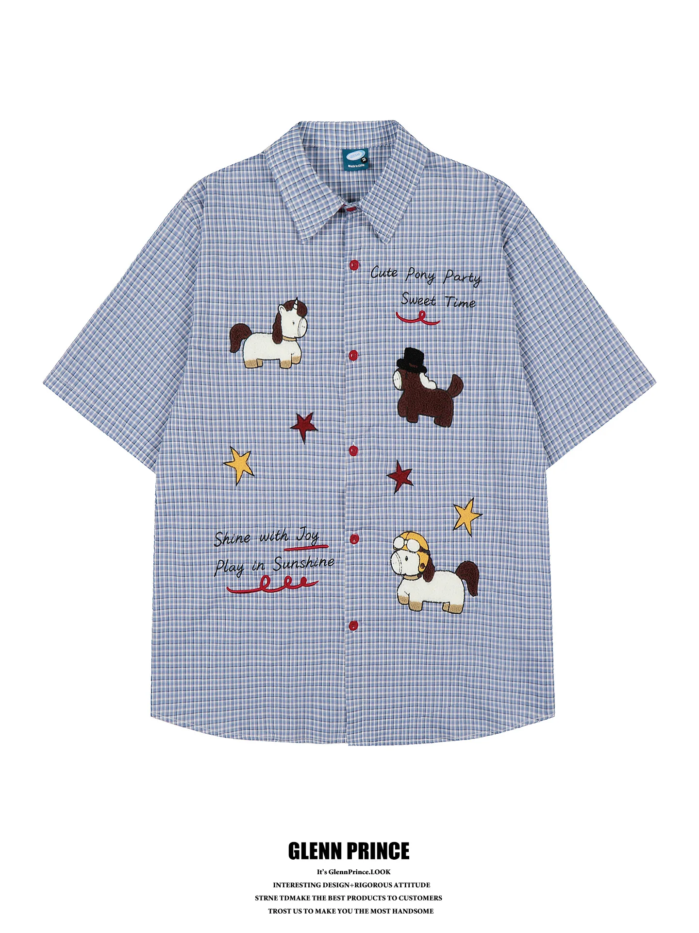 

GPstudio Japanese Style Pure Cotton Short Sleeve Shirt Casual Plaid Towel Embroidery Summer Lazy Men's Fashion Shirt
