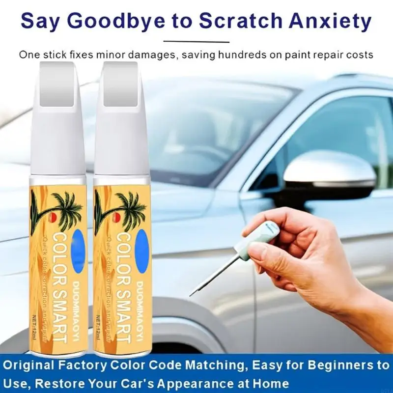 2Pcs Car Touch Up Paint Pen with Quick Drying Formula Auto Scratch Repair 12cm for Scratch Repair & High Coverage D7YA