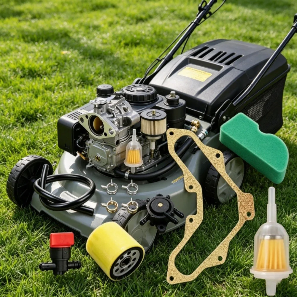 

For Courage Carburetor For Riding Lawn Mower For SV470, SV471, And SV480 Models Including Fuel Line, Gaskets, And An Air Filter