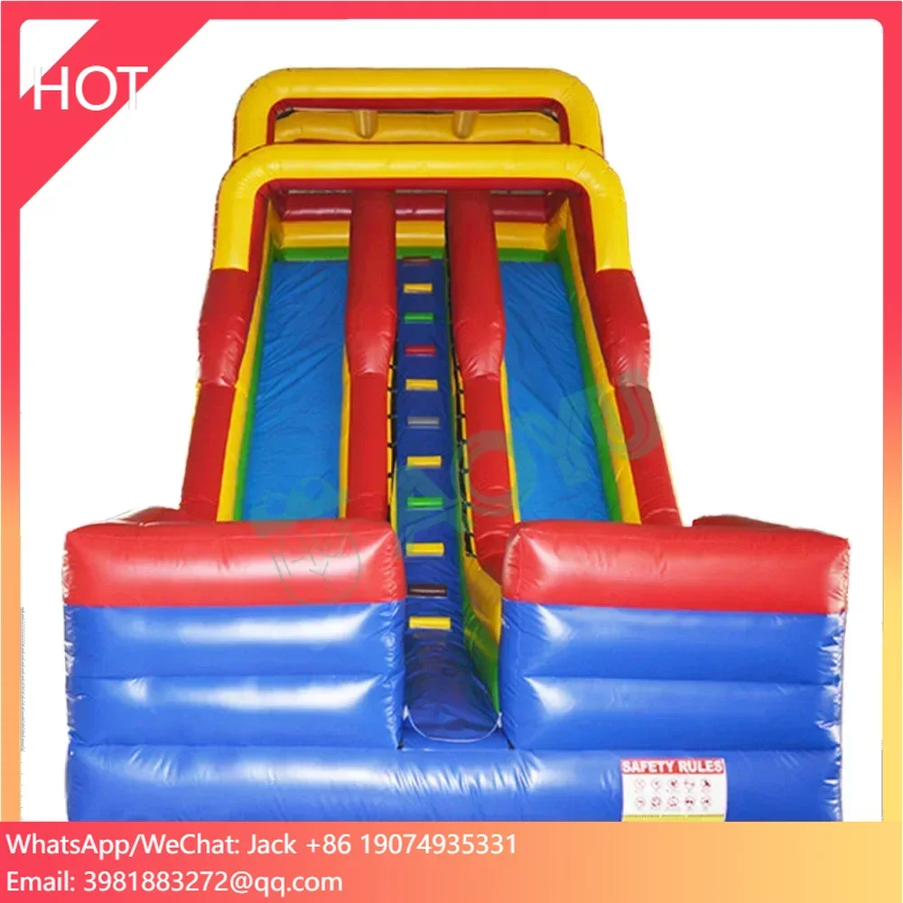 

Outdoor Large Colorful Bouncy Double Inflatable Trampoline Dry Slide Jungle Game Toy Accessories for Adults Kids