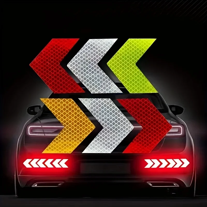 Reflective Arrow Stickers Waterproof Warning Decals For Car RV Motorcycle Bicycle Night Safety Decor
