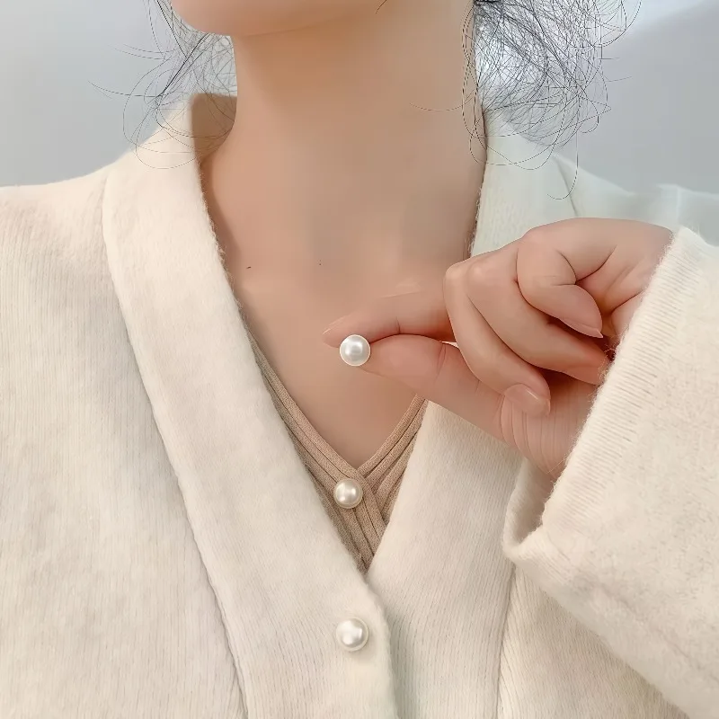 3/6 PCS Seamless Imitation Pearl Anti Light Buckle Invisible Brooch That Does Not Damage Clothes Shirt Collar Fixing Accessories