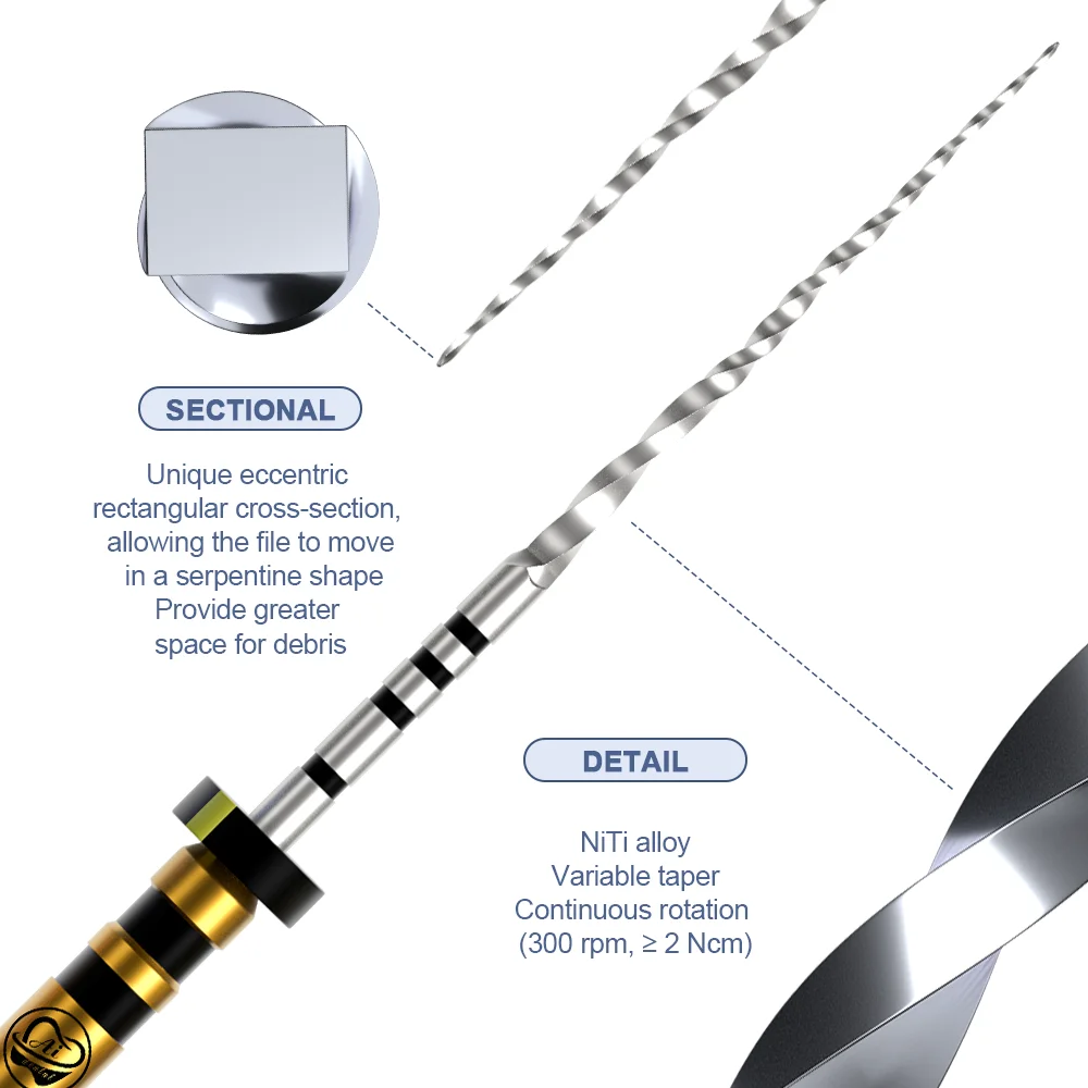 AI-NS loving File Root Canal Files Heat Activated 25mm NiTi Alloy Endodontic Rotary 25mm 5pcs/pack 10sets/box Dental Accessories