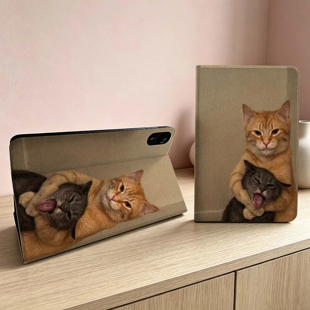 Ginger Cat Hugging Gray Cat For Xiaomi Redmi Mi Pad 8 7 6 5 4 2 SE K Pro Max Ultra Poco Pad Inch Tablet Case Soft