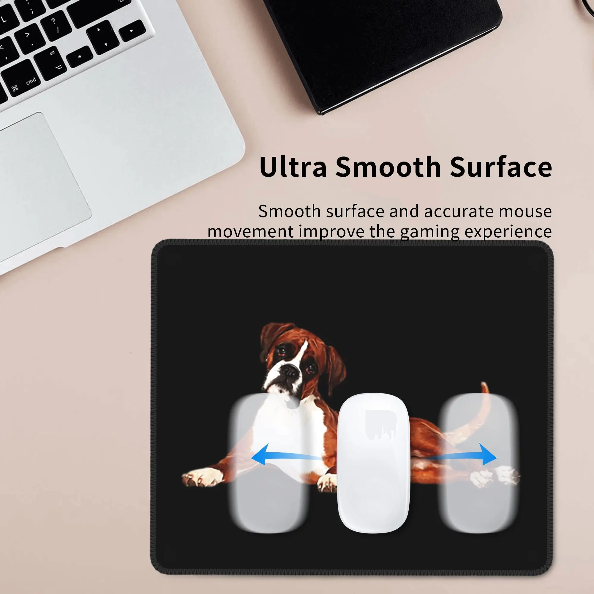 Schattige Boxer Hond Muismat Computer Toetsenbord Muis Mat Gaming PC Laptop Bureaumat Kantooraccessoires Placemats