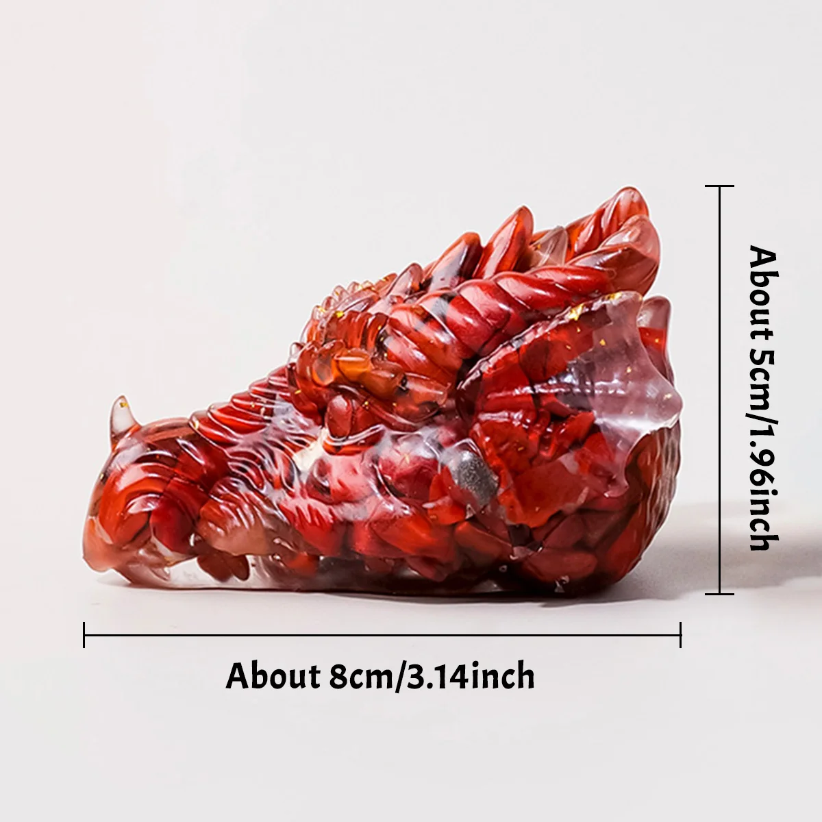 1PC Natural Crystal Crushed Stone Resin Dragon Head Ornament, Resin Animal Statue Crystal Craft, Unique Realistic Home Decor