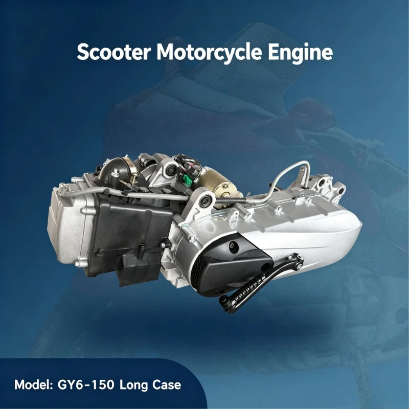 150cc Air Cooled Long Case Scooter Motor CVT Complete Engine Assembly Low Oil Consumption for Moped Scooter Replacement Parts