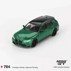 In stock 1:64 MINIGT M3 Competition Touring Lsle Of Man Green Metallic 764 Diecast Diorama Model Collection Miniature Toys