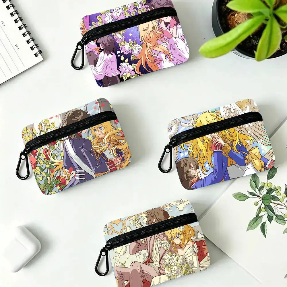 The Rose Of V-Versailles Anime Oxford Fabric Wallet With Zipper Hanging Multifunctional Bag For Credit Cards Keys Coins