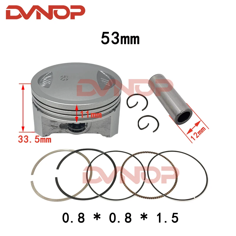 Anillo de pistón de gran calibre de 53 mm con junta para HONDA BEAT FI V2 BEAT V2 FI K0J BEAT 110 FI V2 BEAT FI 110 V2 KOJ