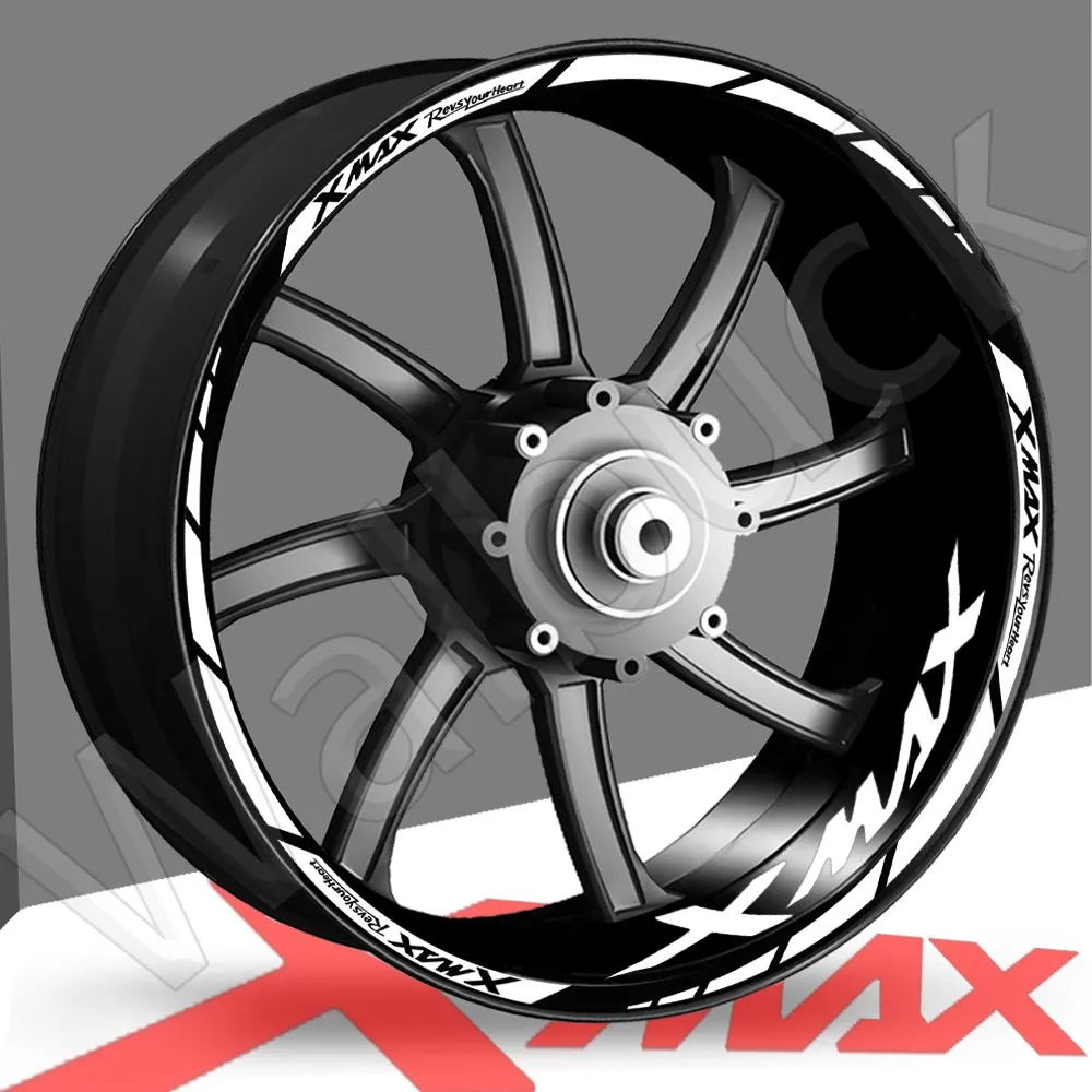 For XMAX xmax 125 250 300 Motorcycle Reflective Wheel Sticker Rim Decal Scooter Stripe Tape Accessories Waterproof