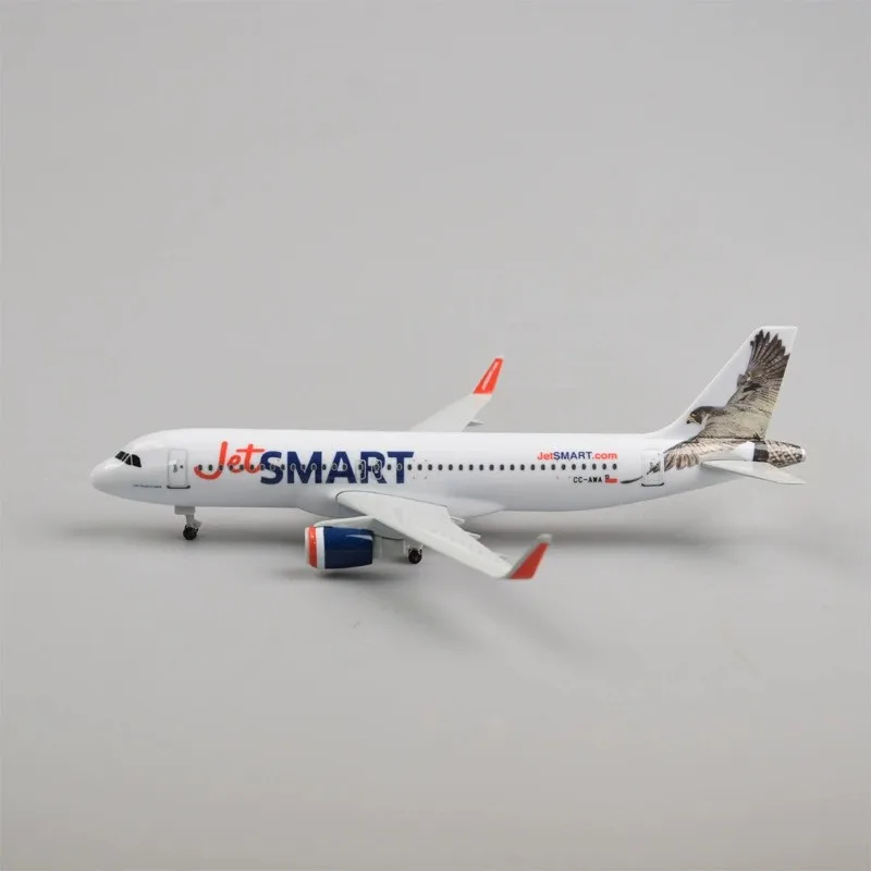 20cm Scale Aircraft Chilean JetSmart Aviation Alloy A320 Miniature Airplane Model Ornament Collection Decoration Gift JetSmart ﻿